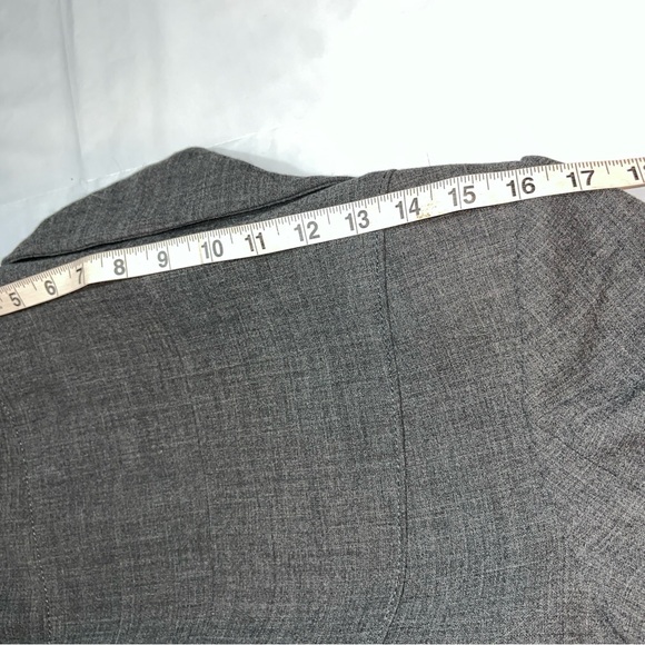 Allegory stretch GRAY WOOL Lycra TRENCH Sz 10 Pea Coat 6 Button Jacket 352834 L - Picture 4 of 15